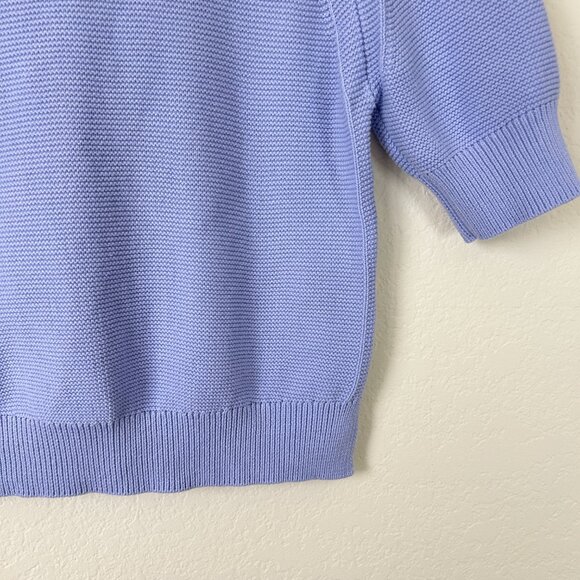 French Connection Sweater Womens XS Perwinkle Blue Short Sleeve Knit Cotton - Picture 5 of 7